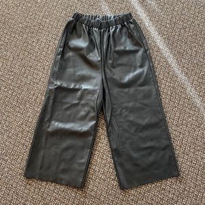 Article X Vegan Leather Raw Hem Capri Pants